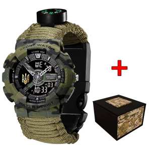 Awarder 005 Тризуб золото Camo Green Паракордовий ремінець Army Green