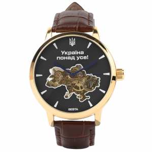 Часы Besta Skeleton Gold Black Dial