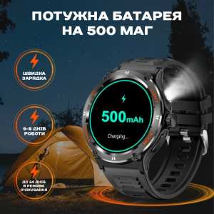 Smart Advanture Steel Black з компасом, 2 ремешка