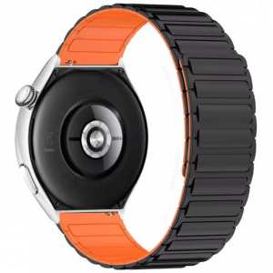 Каучуковый ремешок со вставками Orange/Black 22