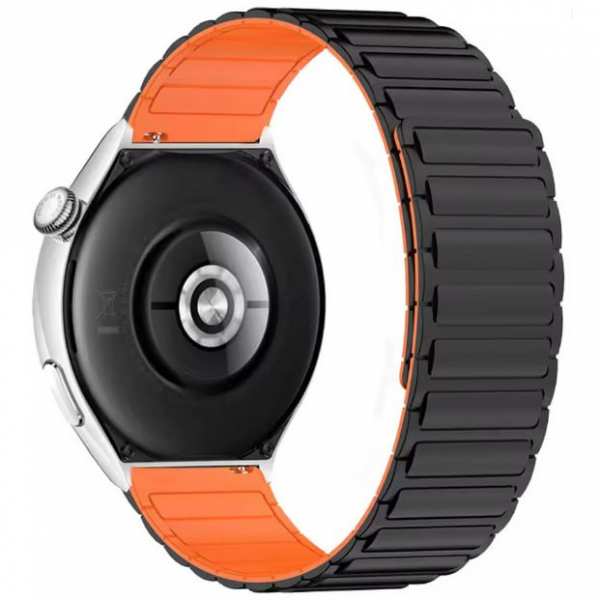 Каучуковый ремешок со вставками Orange/Black 22