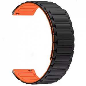 Каучуковый ремешок со вставками Orange/Black 22