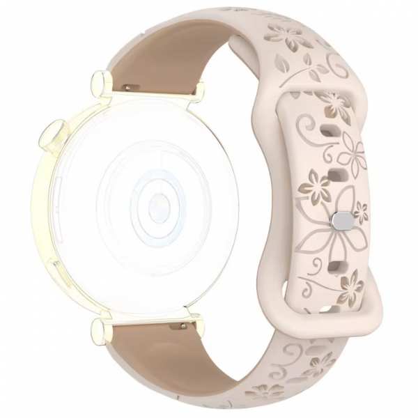 Ремешок женский каучуковый Flower Beige 20 мм