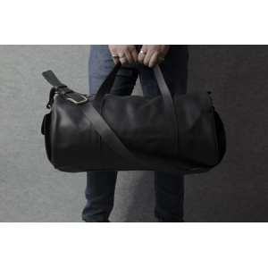 Сумка дорожная Grande Pelle, черная, 25х55х30 см