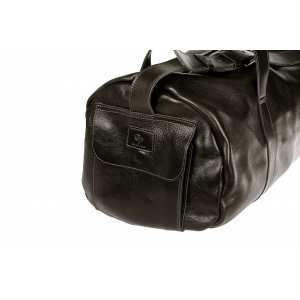 Сумка дорожная Grande Pelle, черная, глянцевая, 25х55х30 см.