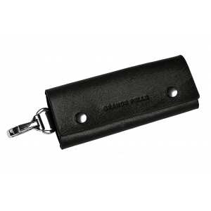 Ключница Grande Pelle на кнопках, глянец, черный 