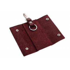 Ключница Grande Pelle на кнопках, матовая кожа, бордо 