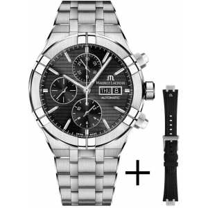 Годинник Maurice Lacroix AIKON Automatic Chronograph AI6038-SS00F-330-A + рем каучук