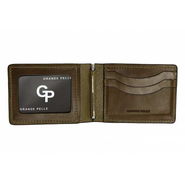 Затискач-портмоне з прозрачним віконцем, шоколад