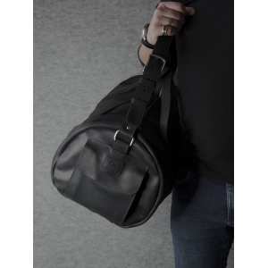 Сумка дорожная Grande Pelle, черная, 25х55х30 см