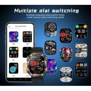 Тактичний смарт годинник Smart Racer K+ Black с компасом