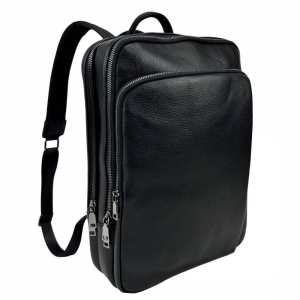 Кожаный черный рюкзак Tiding Bag A25F-8528A