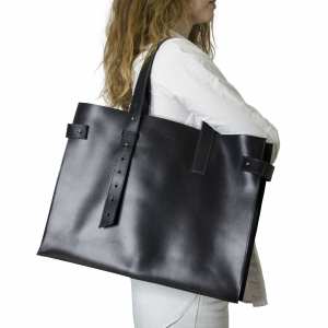 Жіноча шкіряна сумка шопер Grande Pelle чорна (771210)