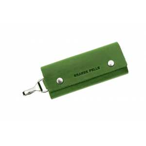 Ключница Grande Pelle на кнопках, матовая кожа, зеленый 