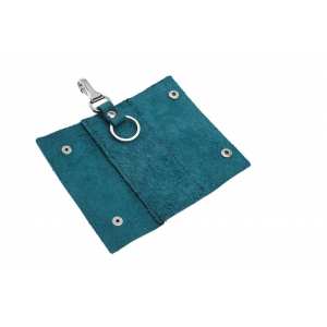 Ключниця на кнопках, матова шкіра, аква