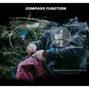 Часы North Edge Alps Black с компасом