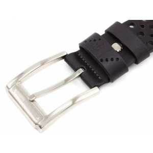 Шкіряний ремінь Vite, чорний перфорація