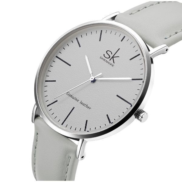 Женские часы Shengke Leather Grey