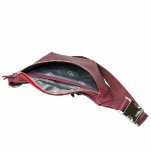 Поясная сумка Grande Pelle, бордо матовая