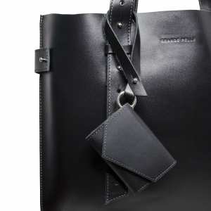 Жіноча шкіряна сумка шопер Grande Pelle чорна (771210)