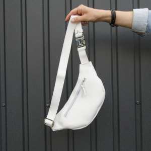 Поясна сумка (бананка) Grande Pelle білий