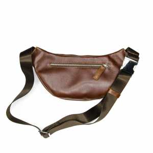 Поясна сумка (бананка) Grande Pelle, коньяк глянцева