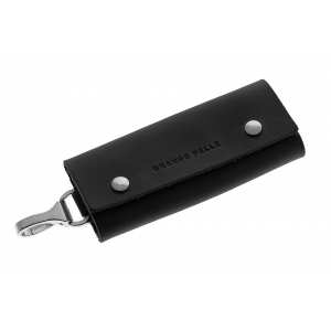 Ключница Grande Pelle на кнопках, матовая кожа, черный 