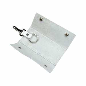 Ключниця на кнопках Grande Pelle 110х50 мм глянцева шкіра білий