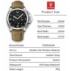 Чоловічий годинник Poedagar Luminious