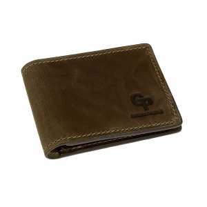 Затискач-портмоне з прозрачним віконцем, шоколад