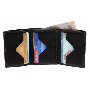 Портмоне, матова шкіра, чорний