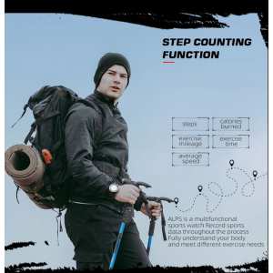 Часы North Edge Alps Black с компасом