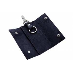 Ключница Grande Pelle на кнопках, матовая кожа, синий 