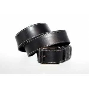Кожаный ремень Grande Pelle  04 Calvin чёрный прошитый 