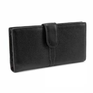 Портмоні вертикальні з кнопкою чорне Tiding Bag M39-GR006-1A